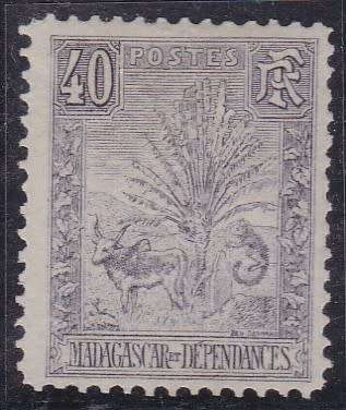 MADAGASCAR - 1903 TRAVELERS TREE, 40c FINE M/M SINGLE - CV:R600!!!!!
