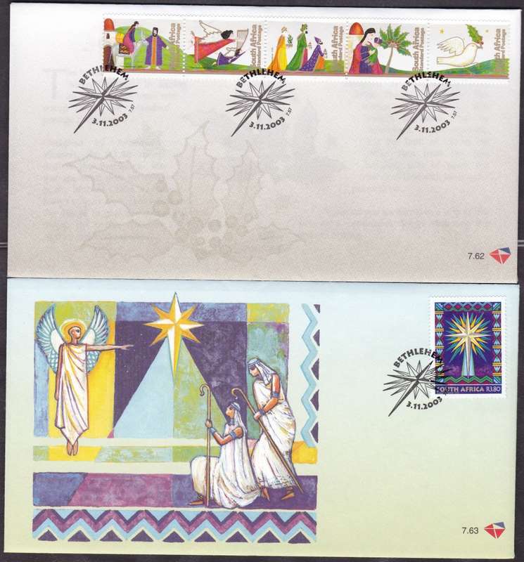 RSA - 2003 CHRISTMAS, FDC SET 7.62 + 7.63 - FINE AS NEW!!!!!