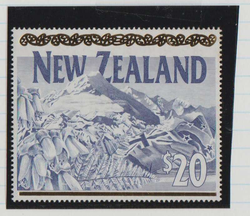 NEW ZEALAND -20 DOLLAR STAMP-SUPERB UM-GOOD FACE AND CV