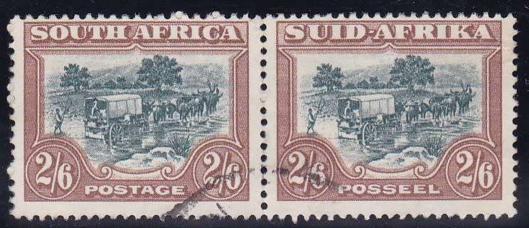 UNION SA - SCREENED PICTORIAL, 2/6 FINE USED PAIR - CV:R750!!!!!
