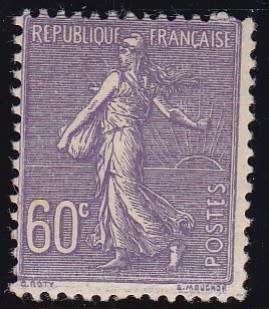 FRANCE - 1920 SOWER, 60c VIOLET SINGLE, FINE U/M - CV: APPROXIMATELY R175!!!!!