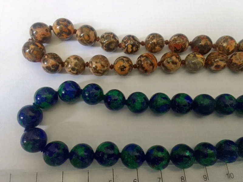 TWO VINTAGE SEMI PRECIOUS STONE NECKLACES-GOOD CONDITION-SEE SCANS FOR SIZE & STONES-BOTH AS 1 BID