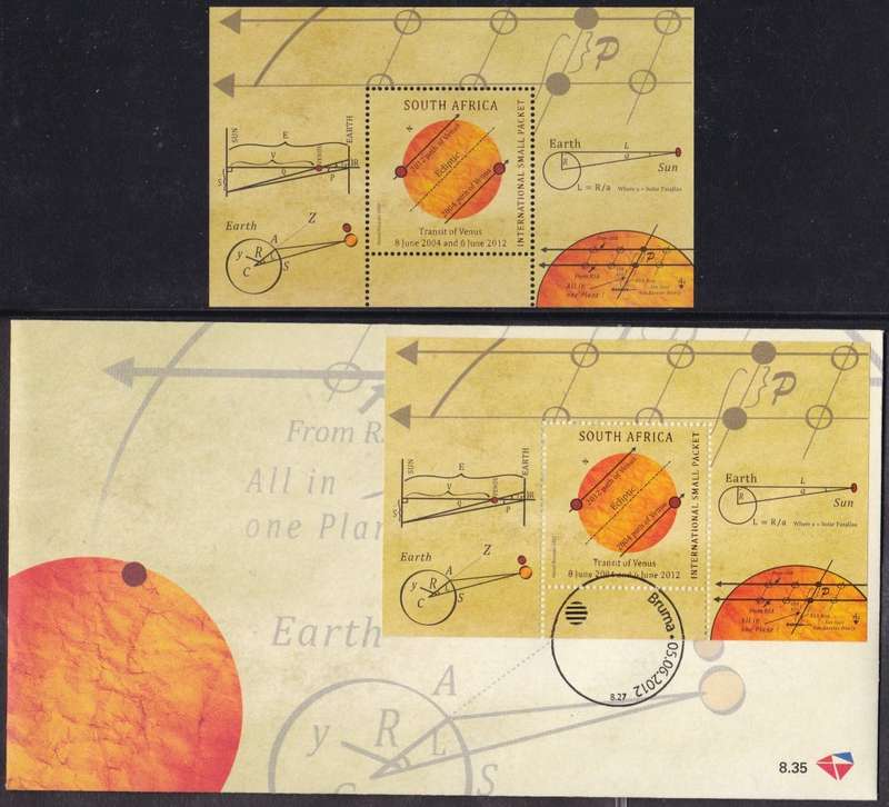 RSA - TRANSIT OF VENUS, FDC 8.35 WITH U/M MINISHEET - ALL FINE!!!!!