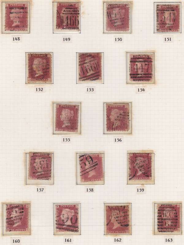 GB - QUEEN VIC, ASSORTED PENNY REDS ON PAGE, ALL PLATED, MOSTLY FINE - SOME SOILING!