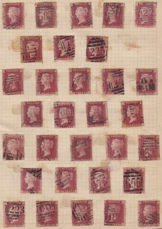 GB - QUEEN VIC, PENNY REDS ON PAGE, INTERESTING LOT - SOME SOILING