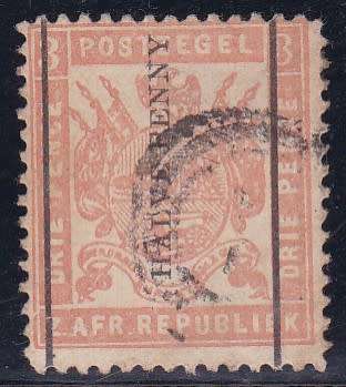 TRANSVAAL - 1885 STAMP, SURCHARGE HALVE PENNY UP, FINE USED SINGLE - CV:R350