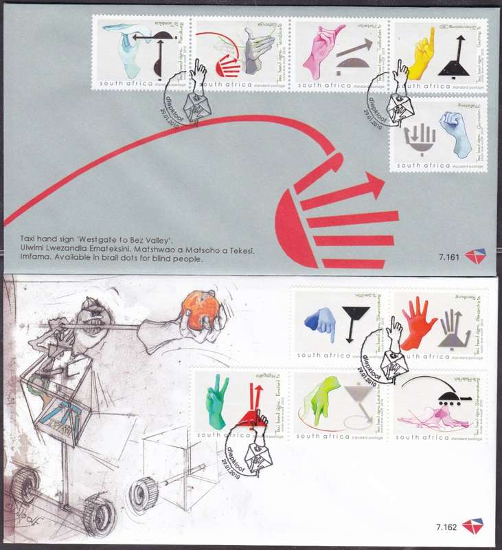 RSA - TAXI HAND SIGNS, FDC SET 7.161 + 7.162 - FINE AS NEW