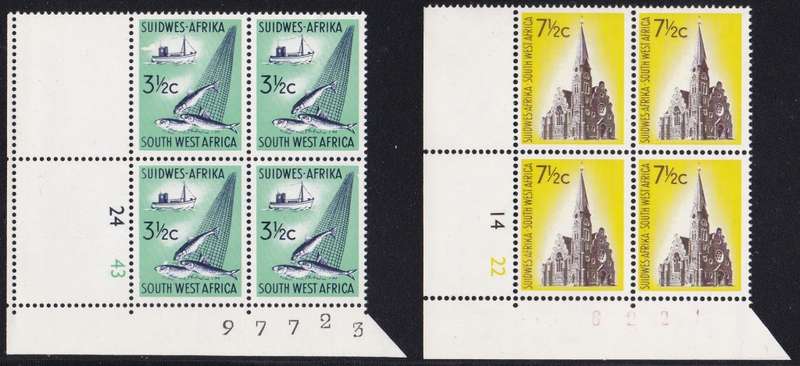SWA - 1961 1ST DEF ISSUE, 3&1/2c + 7&1/2c CONTROLS, FINE U/M - NOT REFERENCED