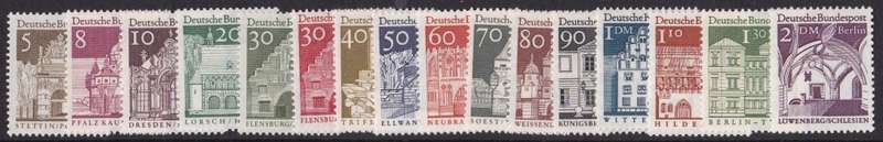 GERMANY BERLIN - 1964-1969 ARCHITECTURE, SET OF 16 SINGLES, FINE U/M - CV:R450