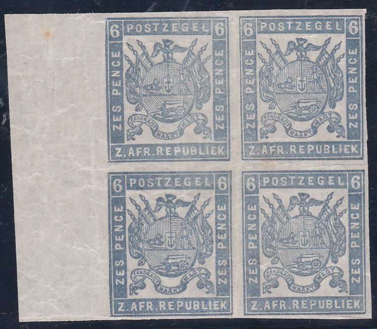 TRANSVAAL - 6D IMPERF BLOCK OF 4: FORGERIES - SELLING AS IS
