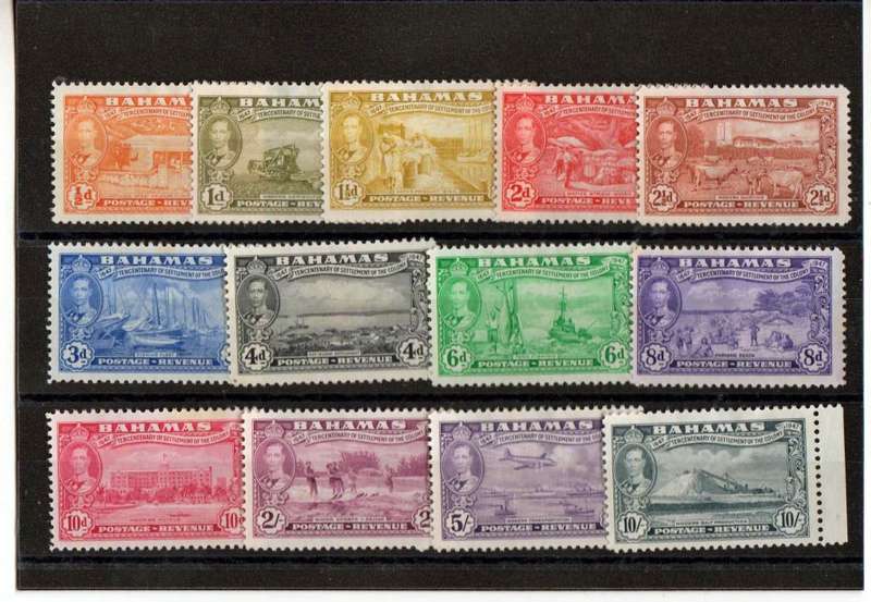 BAHAMAS KGVI SET TO 10 SHILLINGS-(EXCL. £1) UNUSED,NO GUM-SELLING AS DESCRIBED
