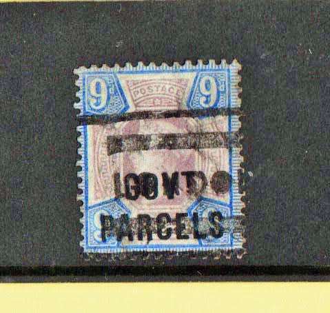 GREAT BRITAIN 1887-90 Q VIC-9D GOVT PARCELS-FINE USED-SG 067 -CV R2750.00