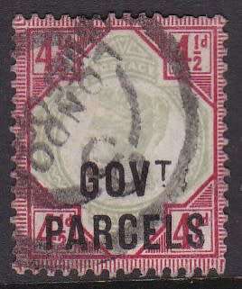 GB - QUEEN VIC, 4&1/2D GOVT PARCELS, FINE USED SINGLE - CV:R6300