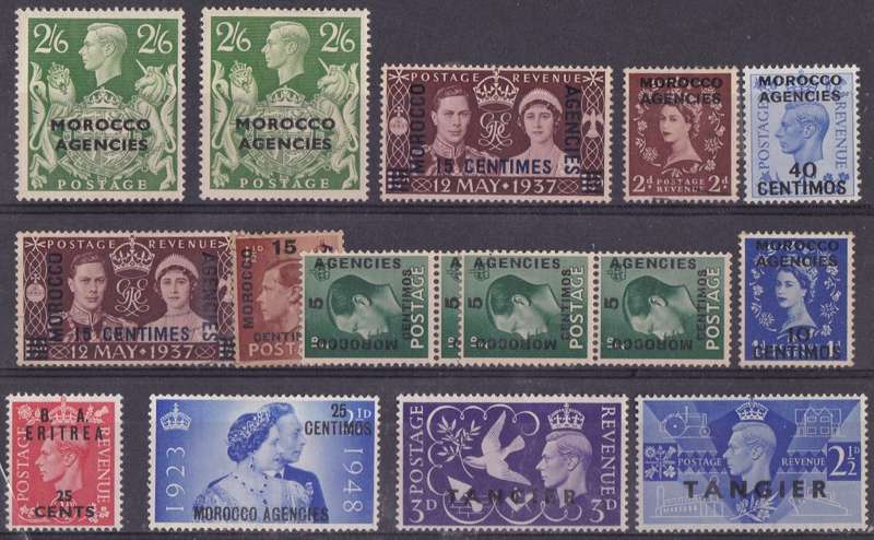 GB - BRITISH POST OFFICE ABROAD, ASSORTED FINE M/M SINGLES TO 2/6 - NOT REFERENCED