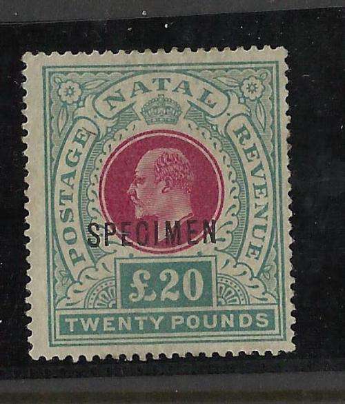 NATAL EDWARD 7TH- 20 POUND -EXTREMELY RARE-SPECIMEN -FINE MINT-YOU WONT SEE THIS AGAIN!!