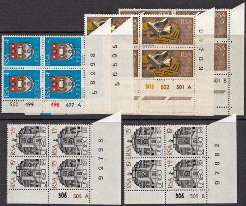 RSA - 100TH ANNI OF UNISA, FULL SET OF CONTROL BLOCKS - ALL U/M!!!!!