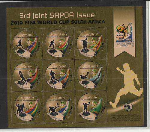 RSA-FIFA 2010 WORLD CUP-FULL SHEET-JOINT ISSUE,9 COUNTRIES-SCARCE-U.M.