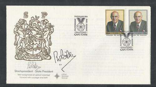 RRSA=PRESIDENTIAL FDC 4.9A SPECIAL SIGNED BY PW BOTHA-CLEAN