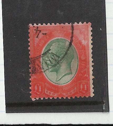 KINGS HEAD-ONE POUND GREEN AND RED-POORLY WASHED,SELLING AS IS