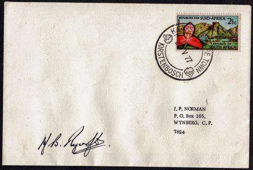 RSA - KIRSTENBOSCH COVER - SIGNED BY PROFESSOR H.B. RYCROFT!!!!!