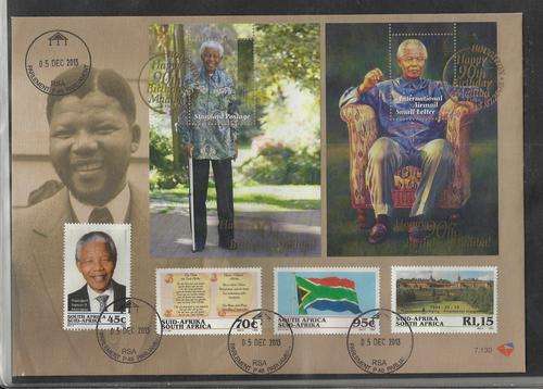MANDELA OFFICIAL FDC 7,130-FULL SET OF 94 INAUG STAMPS & PARLIAMENT CANCEL 5 DEC 2013-