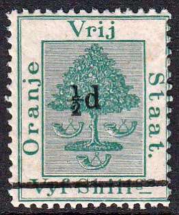 OFS - 1/2D SURCHARGE ON 5 SHILLING, U/M SINGLE - CV:R400!!!!!