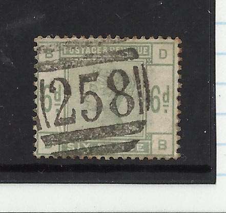 QUEEN VIC-6D DULL GREEN-C/V R3600-FINE USED,GOOD CANCEL ,GOOD STAMP