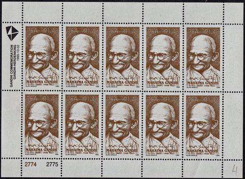 RSA - GANDHI COMMEMORATION, R1.40 FULL SHEET - U/M!!!!!