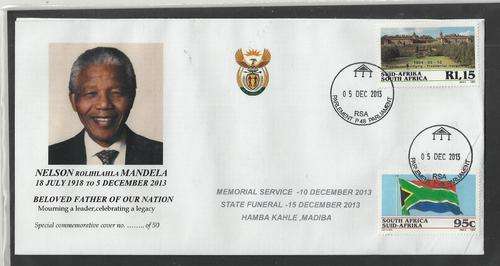 MANDELA COMMEMORATIVE COVER-PARLIAMENT CANCELS