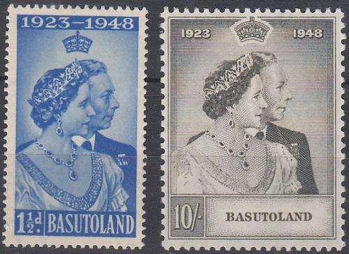 BASUTOLAND - 1948 RSW, SE OF 2 SINGLES TO 10 SHILLINGS, VERY FINE LIGHTLY M/M - CV:R815!!!!!