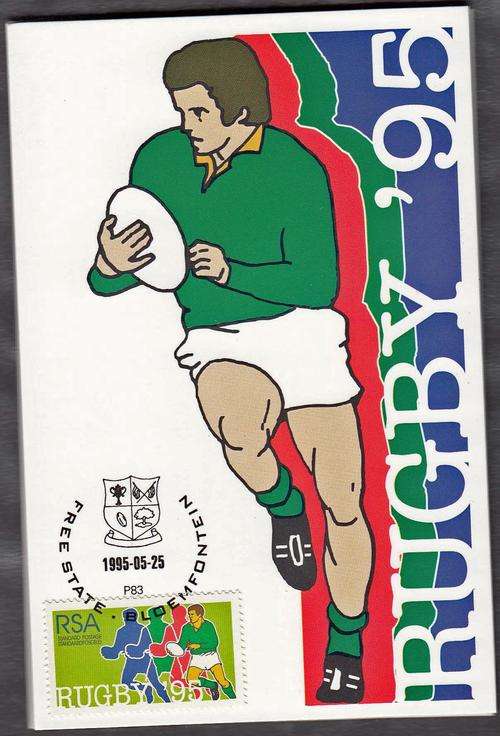 RSA - 1995 RUGBY WORLD CUP IN SOUTH AFRICA, SET OF 9 POST CARDS - AS NEW!!!!!