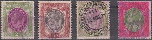 UNION SA - 4 X KGV REVENUE SINGLES TO 1 POUND - FINE USED!!!!!
