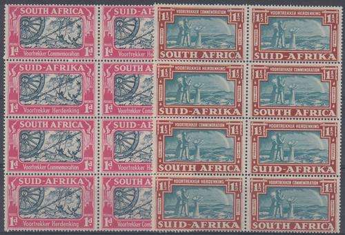 UNION SA - VOORTREKKER COMMEMORATION, SET OF 2 BLOCKS OF 8, U/M - CV:R920!!!!!