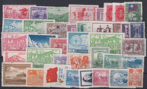 CHINA - NICE ASSORTMENT OF SINGLES ON LARGE CARD, MINT & FEW USED - POSSIBLE VALUE HERE!!!!!