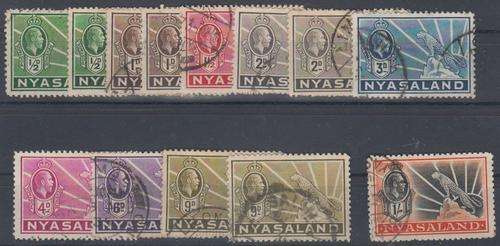NYASALAND - NICE ASSORTMENT OF KGV SINGLES TO 1 SHILLING, FINE USED - CV:R720!!!!!