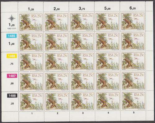 RSA - PREHISTORIC ANIMALS, SET OF 4 FULL SHEETS - FINE U/M!!!!!