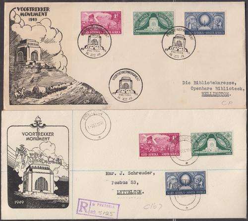 UNION SA - 2 X VOORTREKKER MONUMENT ILLUSTRATED COVERS - FINE & CLEAN!!!!!