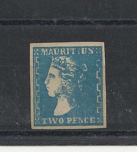 MAURITIUS-VERY RARE Q VIC 2D BLUE IMPERF-WITH CERTIFICATE!!!BUT .....A FORGERY-