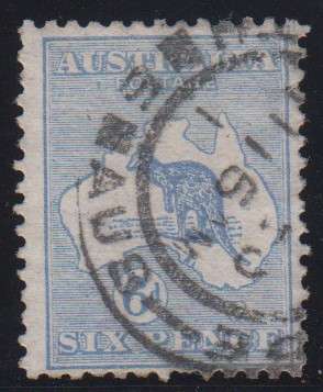 AUSTRALIA - 1915 6D ULTRAMARINE KANGAROO SINGLE, FINE USED - CV:R450!!!!!
