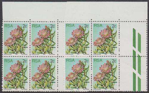 RSA - 3RD DEF ISSUE, 2 X 2c PROTEAS BLOCKS OF 4, VARIETY=RAISED RSA - BOTH U/M!!!!!