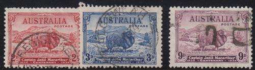 AUSTRALIA - 1934 SHEEP FARMING, SET OF 3 SINGLES, FINE USED - CV:R1495!!!!!