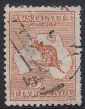 AUSTRALIA - 5D CHESTNUT KANGAROO SINGLE, FINE USED - CV:R700!!!!!