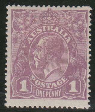 AUSTRALIA - KGV KINGS HEAD, 1D VIOLET SINGLE STAMP - FINE M/M!!!!!