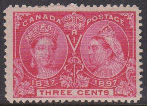 CANADA - 1897 QUEEN VIC JUBILEE, 3c CARMINE SINGLE, FINE M/M - CV:R260!!!!!