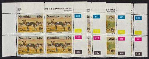 NAMIBIA - RARE AND ENDANGERED ANIMALS, SET OF 4 CONTROLS - U/M!!!!!