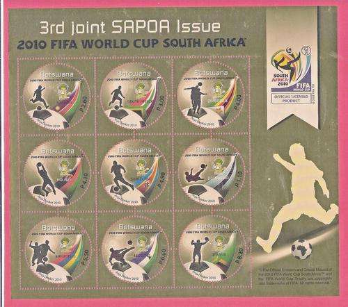 FIFA 2010-SAPOA ISSUE-BOTSWANA GOLD FOIL -FULL SHEET-SCARCE!!