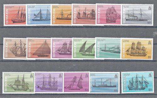BERMUDA-SUPERB U.M. DEFINTIVE SET OF 17- SHIPWRECKS TO 8 DOLLARS-