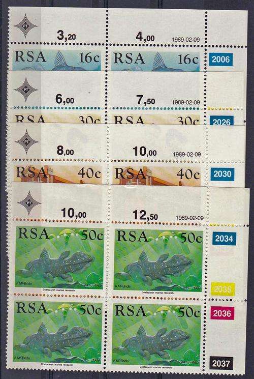 RSA - COELACANTH IDENTIFICATION, SET OF 4 CONTROL BLOCKS - U/M!!!!!