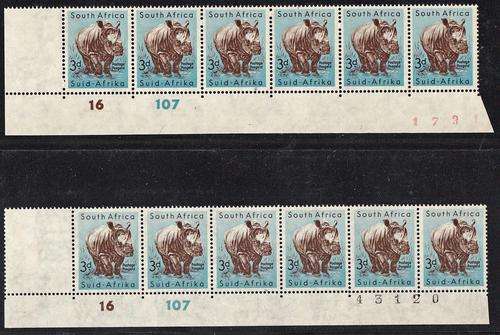 UNION SA - 1959 DEF ISSUE, EXTENDED CONTROLS WITH BLACK & RED SHEET NUMBERS - U/M!!!!!
