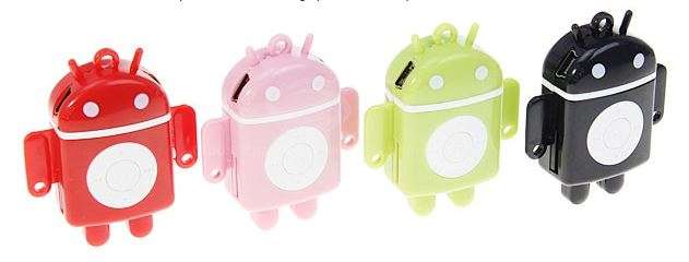 8gig Mini Android Robot MP3 Shuffle with Accessories